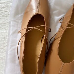 *fits like 9-9.5* Square Toe Ballet Flats, Tan